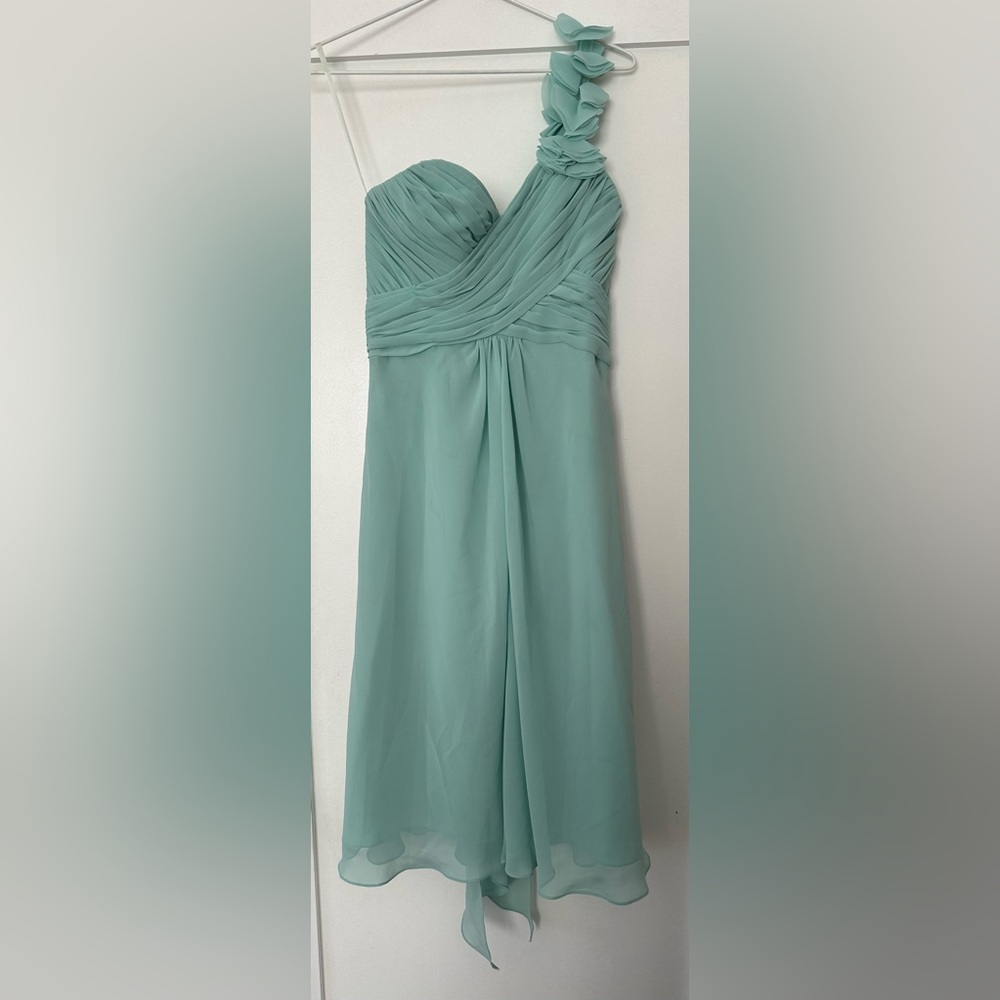 Elegant One-Shoulder Mint Dress